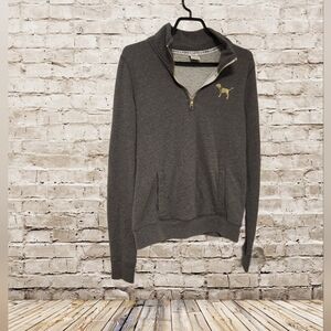 Love Pink Grey pullover by Victoria Secret. Size small. With pockets.